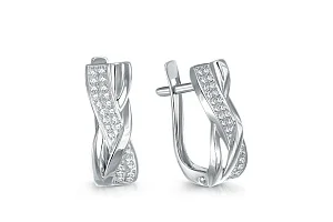 Серьги из белого золота с 50 бриллиантами