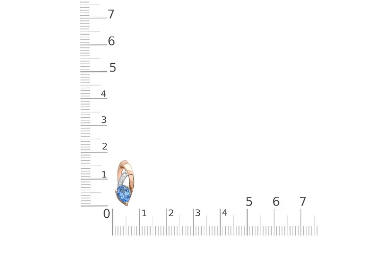 Подвеска из красного золота с топазом swiss и 4 фианитами