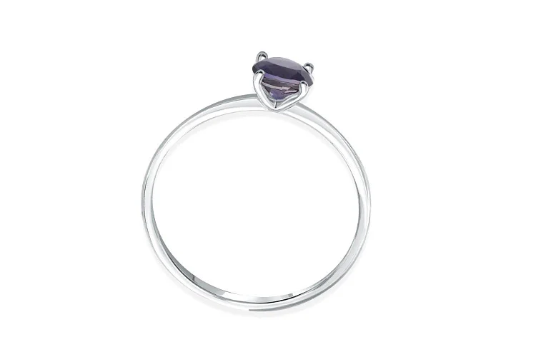 Кольцо из белого золота с иолитом