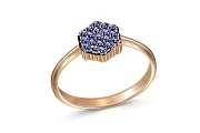 Кольцо из красного золота с 19 сапфирами