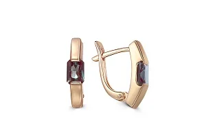 Серьги из красного золота с 2 александритами