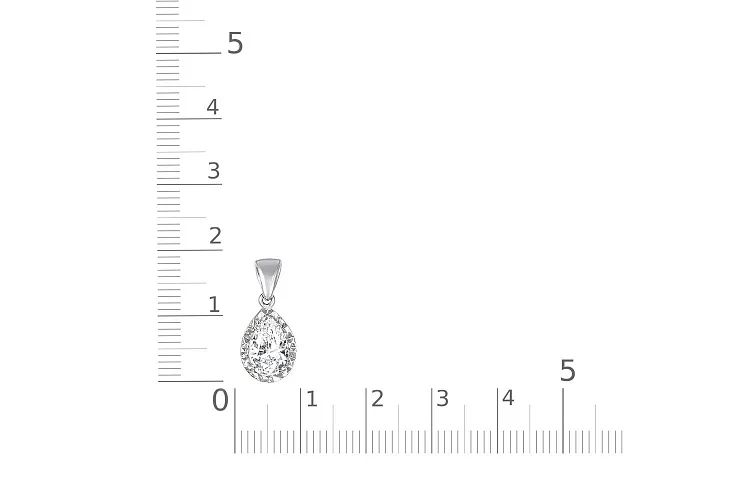 Подвеска из белого золота с горным хрусталём