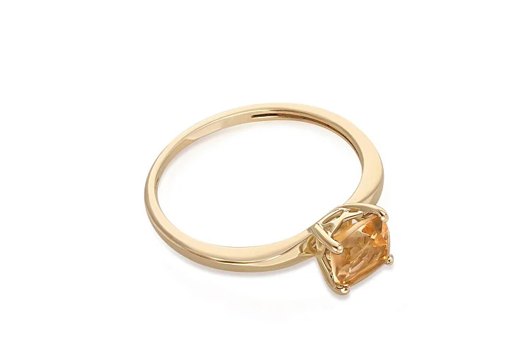 Кольцо из жёлтого золота с цитрином
