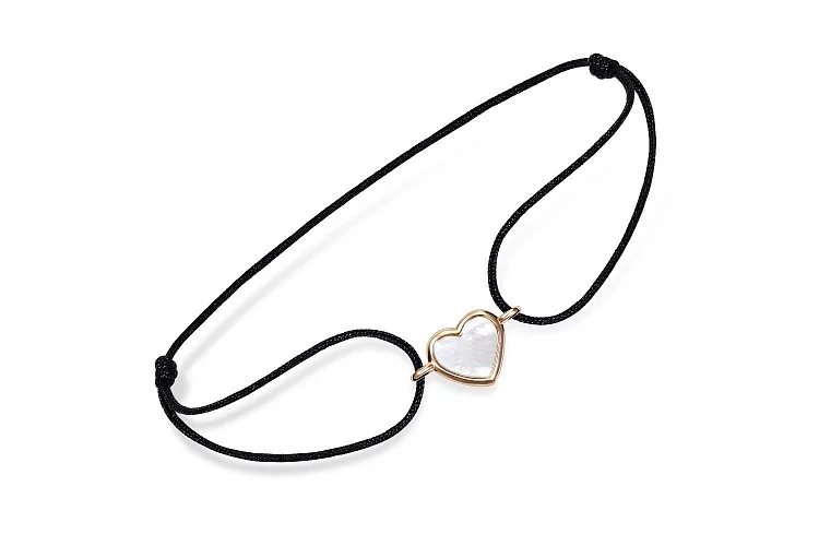 Браслет Сердце из красного золота с перламутром