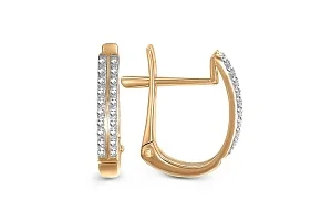Серьги Дорожки из красного золота с 40 фианитами