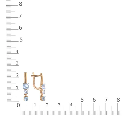 Серьги из красного золота с 6 топазами sky