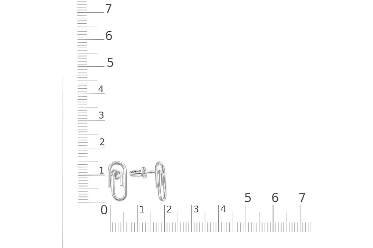 Серьги-пусеты Скрепки из белого золота без вставок