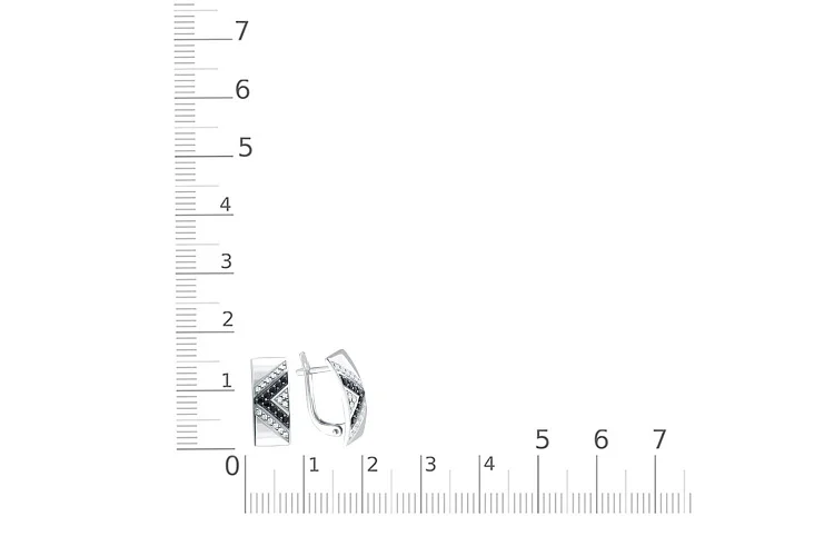 Серьги из белого золота с 48 фианитами