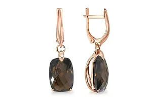 Серьги из красного золота с 2 раухтопазами