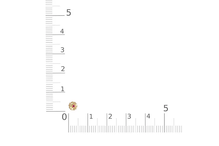 Подвеска Цветок из жёлтого золота с рубином и бриллиантом