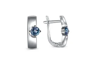 Серьги из белого золота с 2 топазами лондон