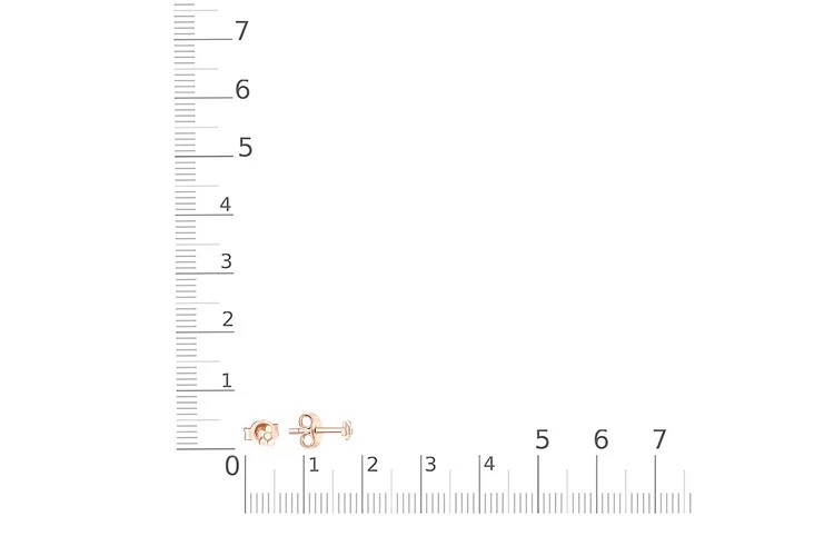 Серьги-пусеты Цветы из красного золота без вставок
