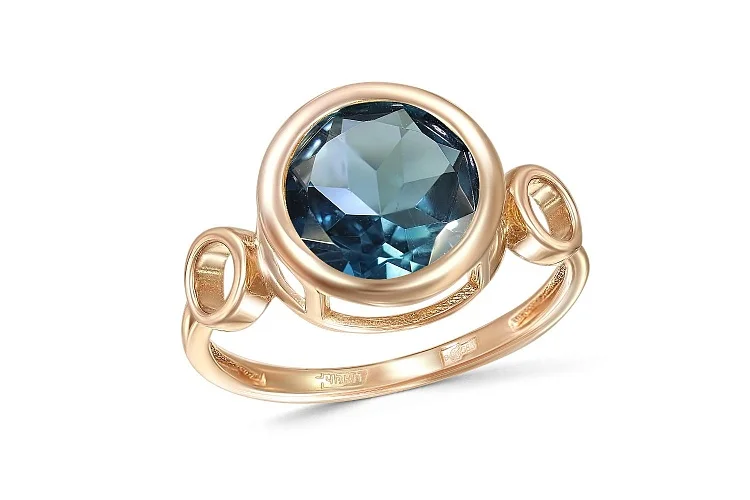 Кольцо из красного золота с топазом лондон