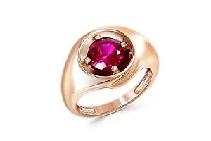 Кольцо из красного золота с корундом