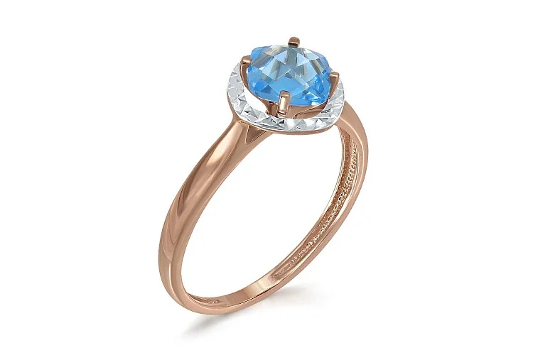 Кольцо из красного золота с топазом swiss