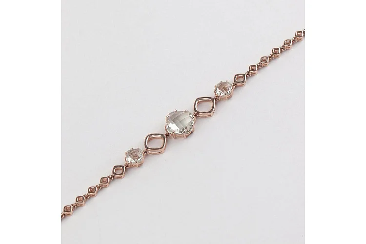 Браслет из красного золота с 3 аметистами