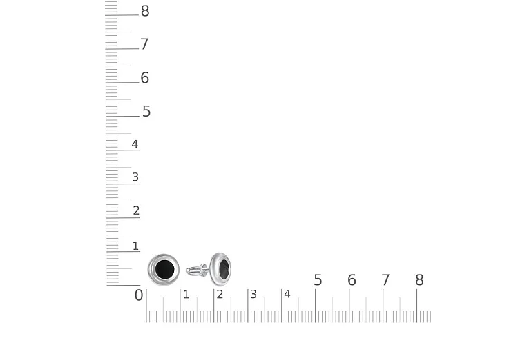 Серьги-пусеты из белого золота с 2 ониксами