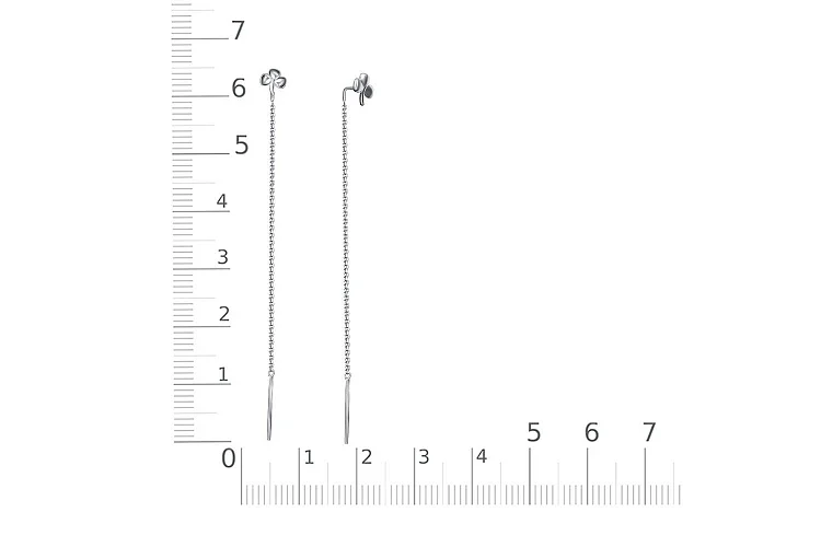 Серьги-продёвки Клевер из белого золота без вставок