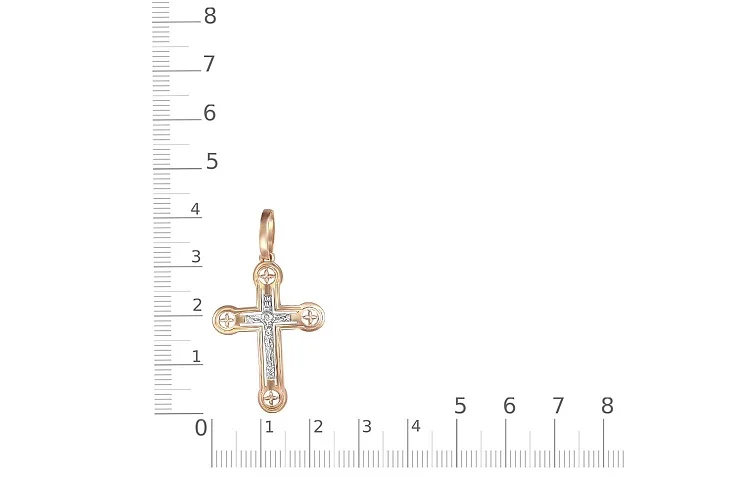 Крест из красного золота без вставок