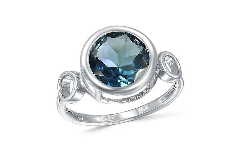 Кольцо из белого золота с топазом лондон