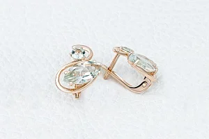 Серьги из красного золота с 4 празиолитами