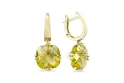 Серьги из жёлтого золота с 2 кварцами