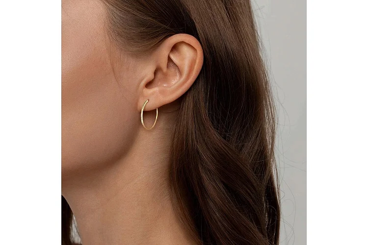 Серьги-конго из жёлтого золота без вставок