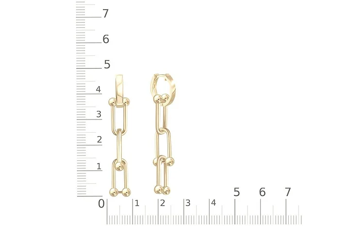 Серьги-трансформеры из жёлтого золота без вставок