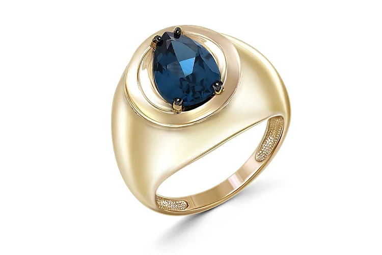 Кольцо из жёлтого золота с ситаллом