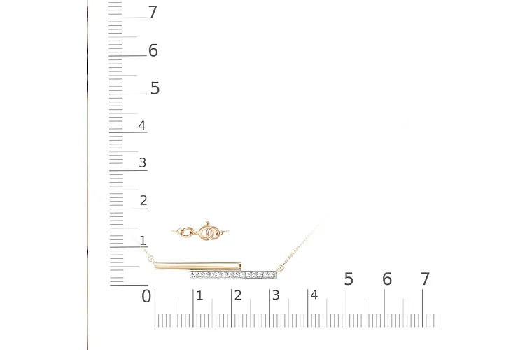 Колье Дорожка из красного золота с 14 фианитами