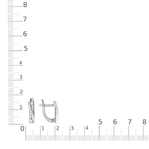 Серьги Дорожки из белого золота с 20 фианитами