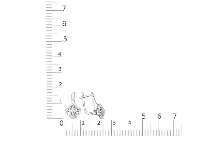 Серьги Клевер из белого золота с 50 бриллиантами