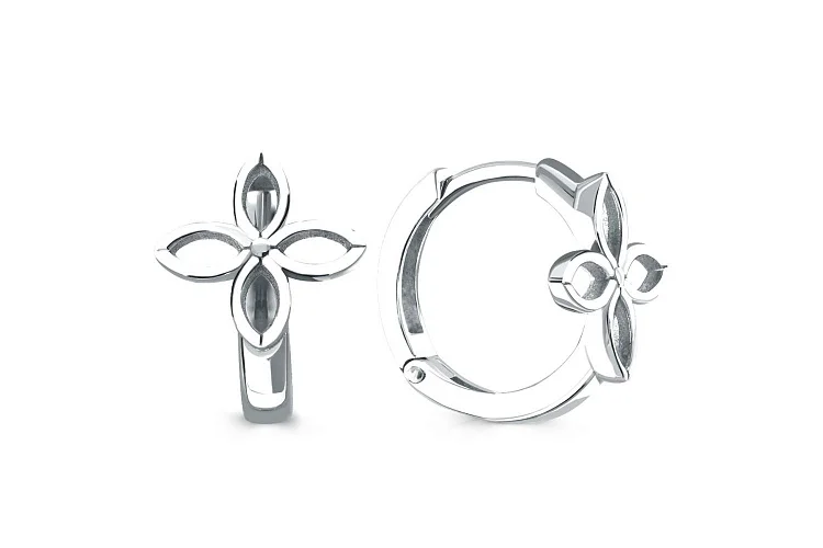 Серьги из белого золота без вставок