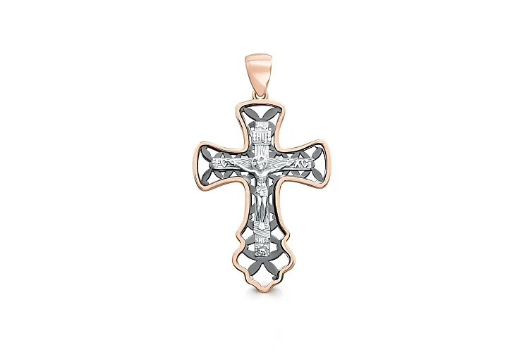 Крест из красного золота без вставок