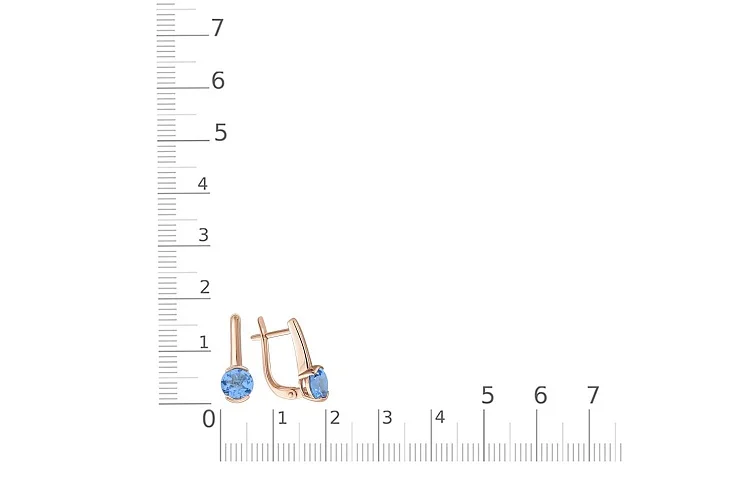 Серьги из красного золота с 2 топазами swiss