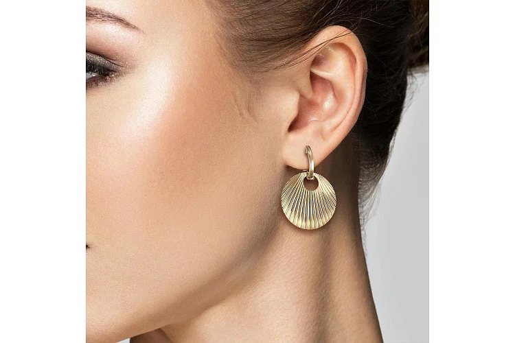 Серьги-трансформеры Круги из жёлтого золота без вставок