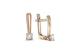 Серьги из красного золота с 2 бриллиантами