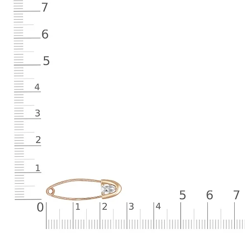 Булавка из красного золота с фианитом