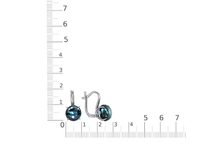 Серьги из белого золота с 2 наноситалами