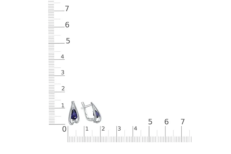 Серьги из белого золота с 2 корундами