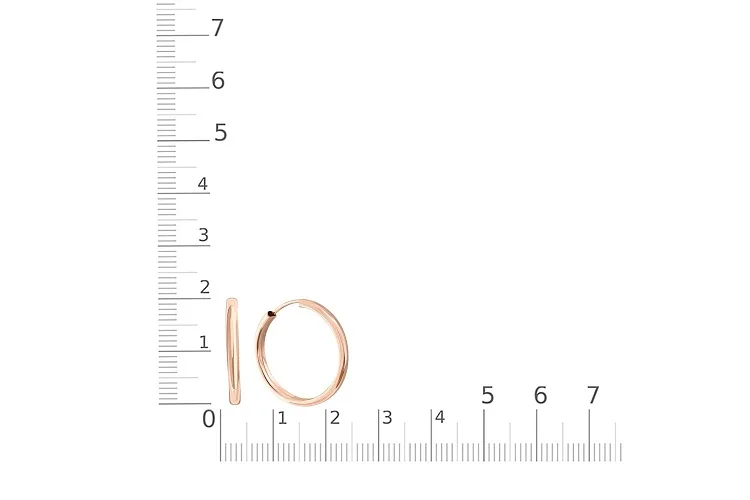 Серьги-конго из красного золота без вставок