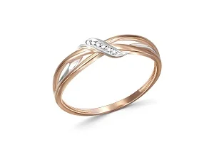 Кольцо из красного золота с 6 бриллиантами