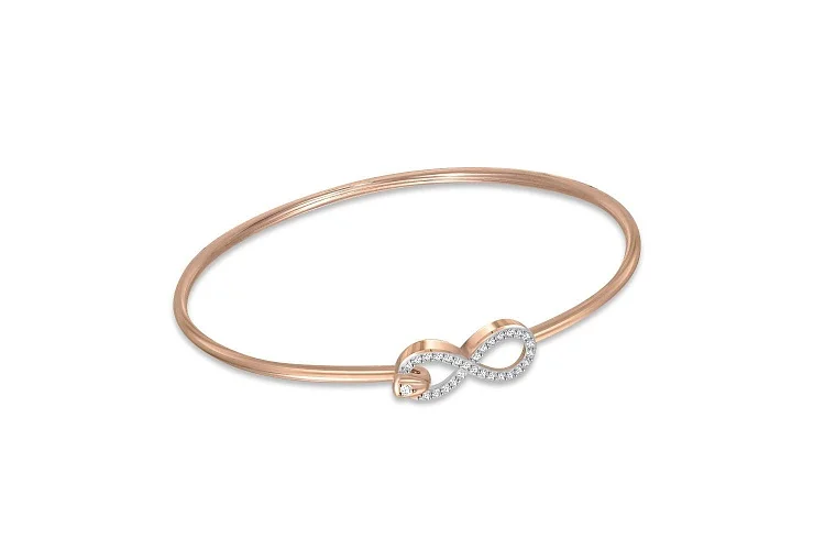 Браслет Бесконечность из красного золота с 33 фианитами