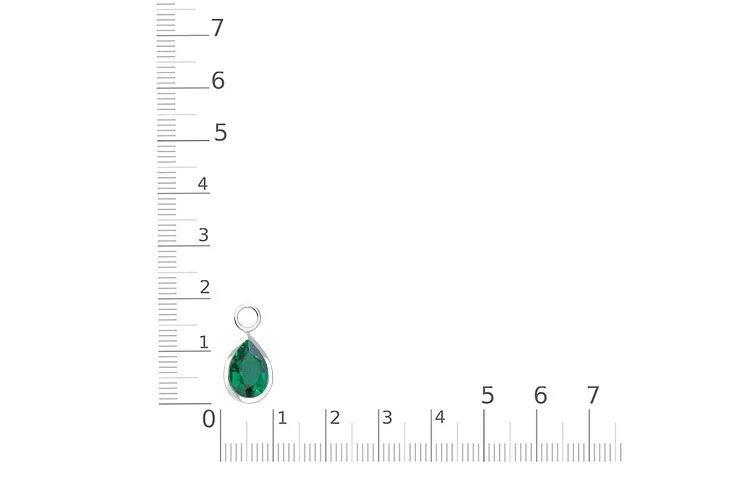 Подвеска серёг-трансформеров из белого золота с изумрудом