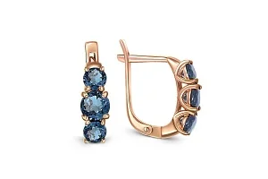 Серьги из красного золота с 6 топазами лондон