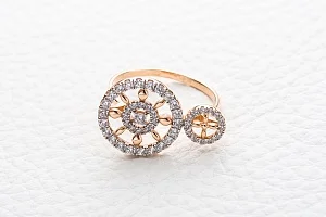 Кольцо Круг из красного золота с 49 фианитами