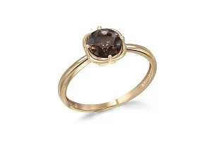 Кольцо из жёлтого золота с раухтопазом