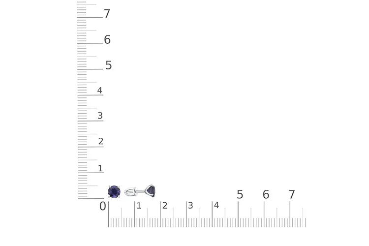 Серьги-пусеты из белого золота с 2 иолитами