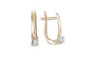 Серьги из красного золота с 2 фианитами