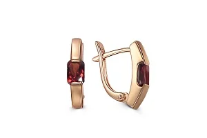 Серьги из красного золота с 2 гранатами